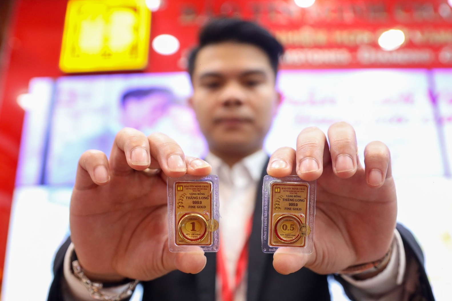 Giá vàng trong nước giảm. Ảnh: Chí Hiếu