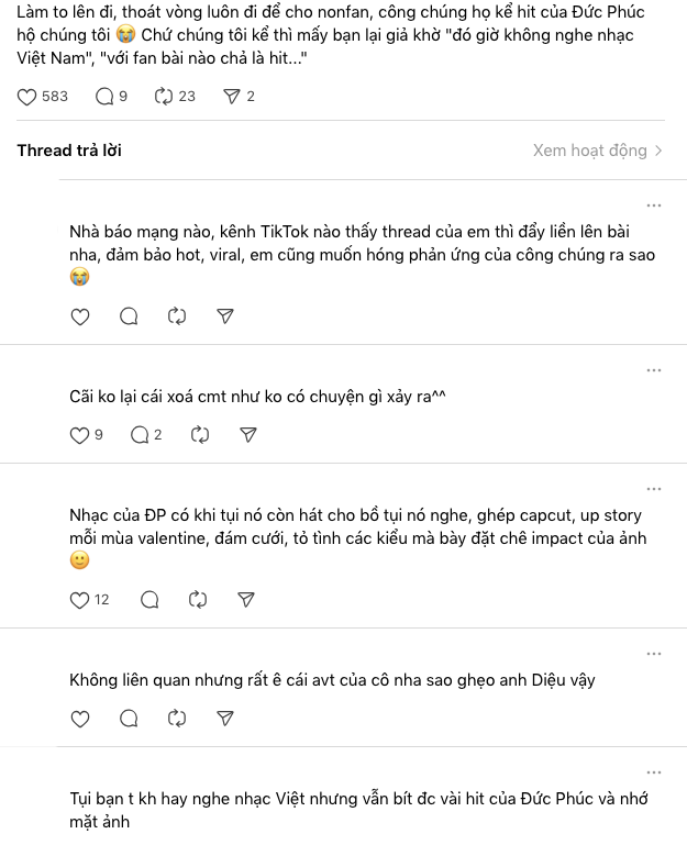 Fan ra sức bảo vệ Đức Phúc