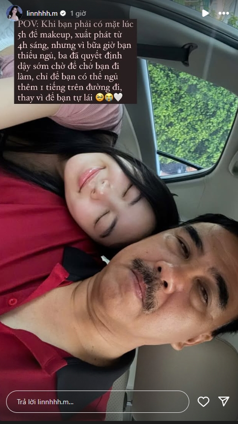 Lọ Lem tự hào khoe về ba trên trang cá nhân.