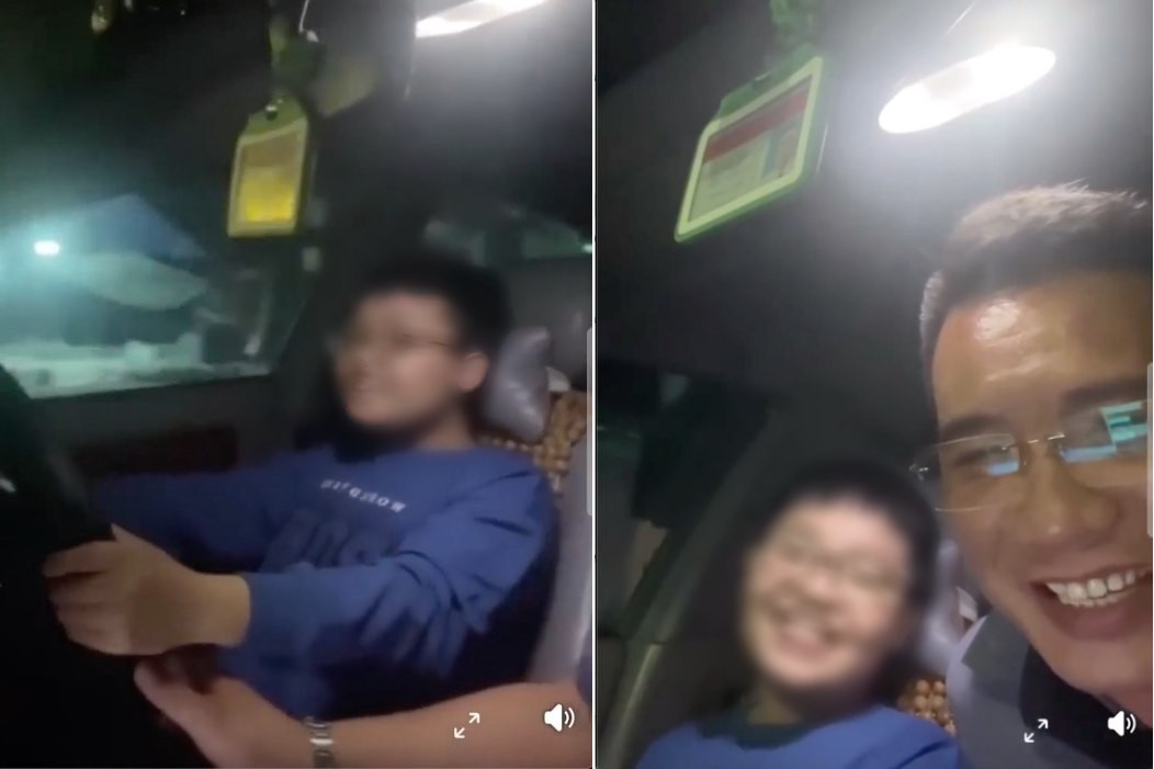 Việc giao xe ô tô cho trẻ chưa đủ tuổi điều khiển khiến cộng đồng mạng vô cùng bức xúc. Ảnh cắt từ clip