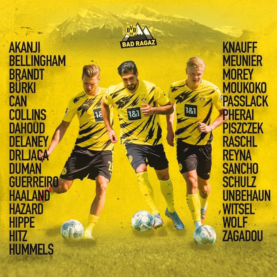 Danh sách 32 cầu thủ của Dortmund tham dự chuyến tập huấn mùa Hè