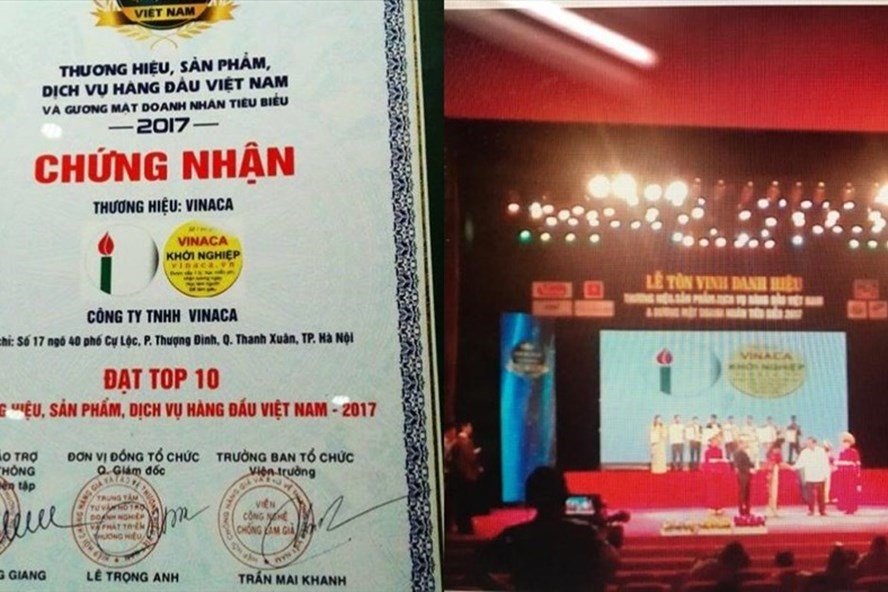 Bí mật số tiền Vinaca đóng góp để nhận giải thương hiệu