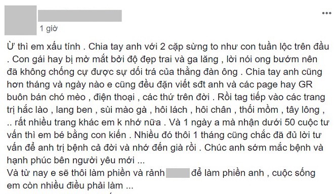 Cay cú vì bị cắm sừng, cô gái trả thù bằng cách bêu tên bạn trai trên khắp các trang chữa bệnh da liễu Cay cú vì bị cắm sừng, cô gái trả thù bằng cách bêu tên bạn trai trên khắp các trang chữa bệnh da liễu