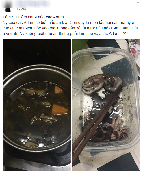 Khoe bạn gái nấu lẩu hải sản đen sì, anh chàng này còn tiết lộ nguyên nhân khiến dân mạng phì cười