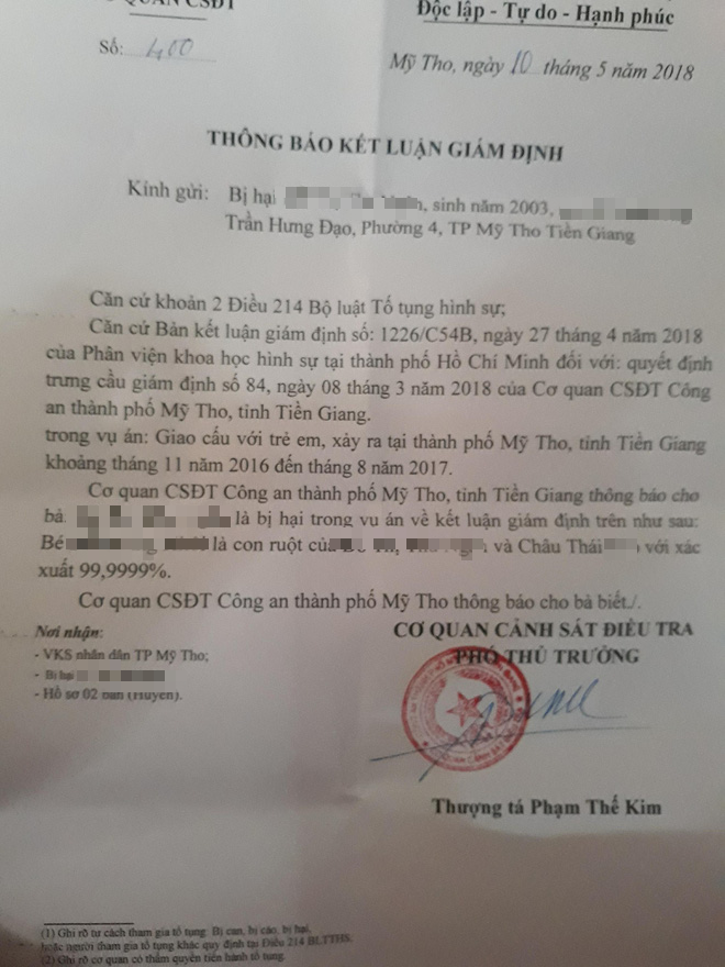 Vụ bé gái 13 tuổi bị xâm hại và sinh con: Kết quả giám định ADN cho thấy gã đàn ông có vợ con là cha của đứa trẻ