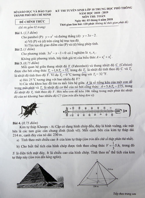 Học sinh TP HCM nhẹ nhõm vì đề Toán lớp 10 mới, dễ
