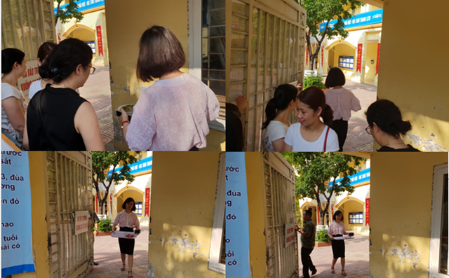 Sốc: Người lạ ra vào như đi chợ ở điểm thi lớp 10 tại THCS Phan Đình Giót