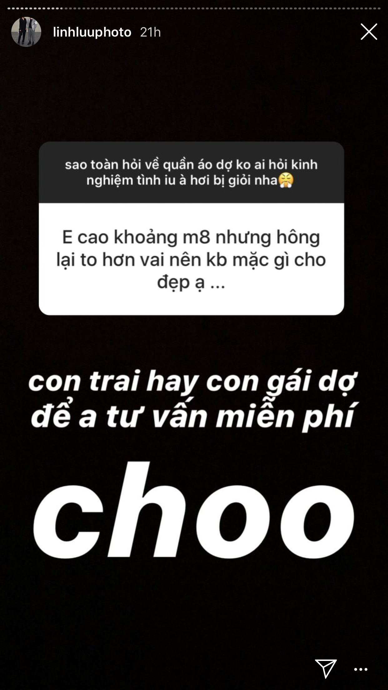 Ngày xưa có anh Chánh Văn, còn giờ có một tập đoàn tư vấn tình cảm, công việc, cuộc sống... trên Insta story - 9 Ngày xưa có anh Chánh Văn, còn giờ có một tập đoàn tư vấn tình cảm, công việc, cuộc sống... trên Insta story - 9