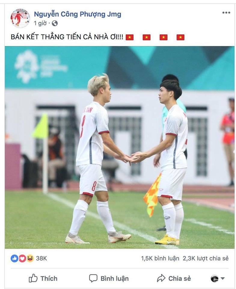 Văn Toàn, Công Phượng... mừng chiến thắng tưng bừng trên facebook - 1 Văn Toàn, Công Phượng... mừng chiến thắng tưng bừng trên facebook - 1
