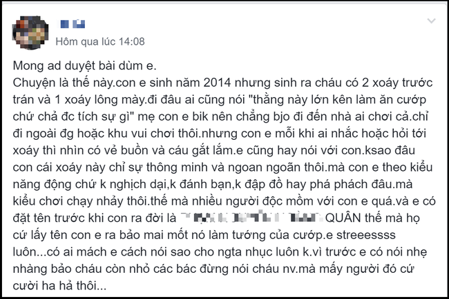 Cậu bé vừa sinh đã bị hàng xóm 'khẩu nghiệp' chỉ vì có xoáy ở lông mày, cư dân mạng phẫn nộ hô 'thất đức' Cậu bé vừa sinh đã bị hàng xóm 'khẩu nghiệp' chỉ vì có xoáy ở lông mày, cư dân mạng phẫn nộ hô 'thất đức'