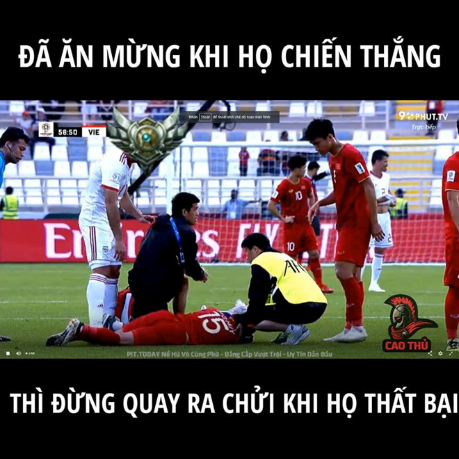 Ảnh chế cầu thủ Iran giỏi hơn Ronaldo khi ghi bàn vào lưới Việt Nam