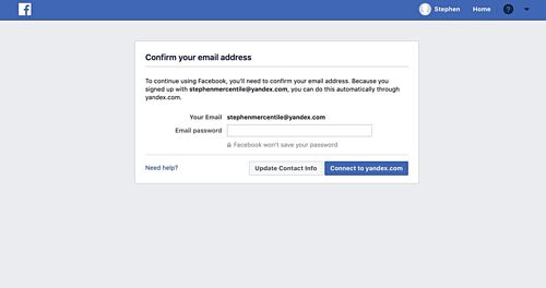 Facebook đòi người dùng cung cấp mật khẩu email Facebook đòi người dùng cung cấp mật khẩu email