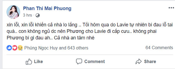 Đăng tin nhập viện lúc 3 giờ sáng, Mai Phương khiến bạn bè đồng nghiệp nháo nhào - 1 Đăng tin nhập viện lúc 3 giờ sáng, Mai Phương khiến bạn bè đồng nghiệp nháo nhào - 1
