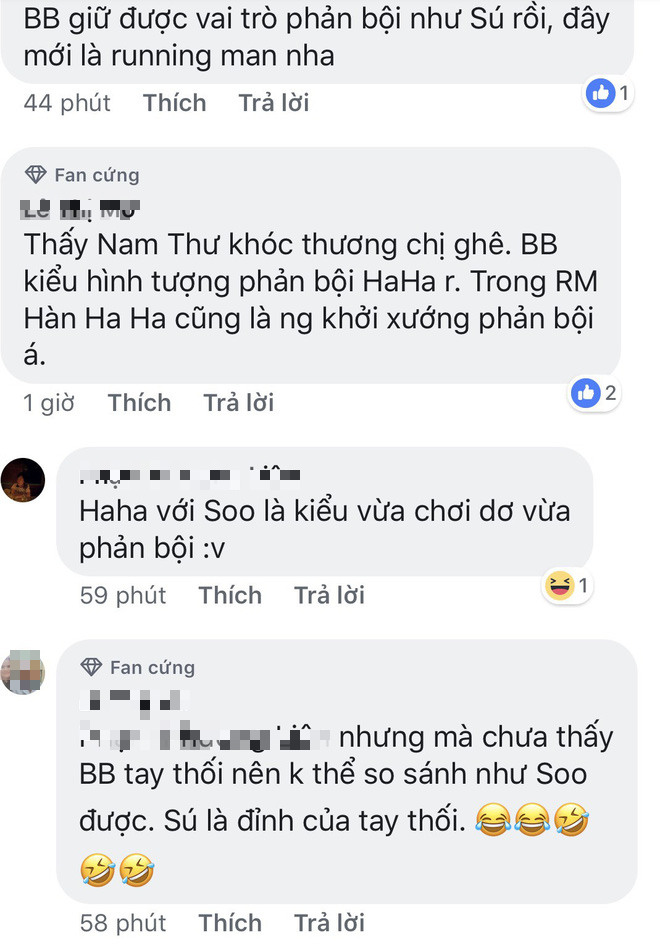Cư dân mạng khi thấy BB Trần 'phản bội' Nam Thư tại 'Running Man': 'Chơi vậy mới vui' - 3 Cư dân mạng khi thấy BB Trần 'phản bội' Nam Thư tại 'Running Man': 'Chơi vậy mới vui' - 3
