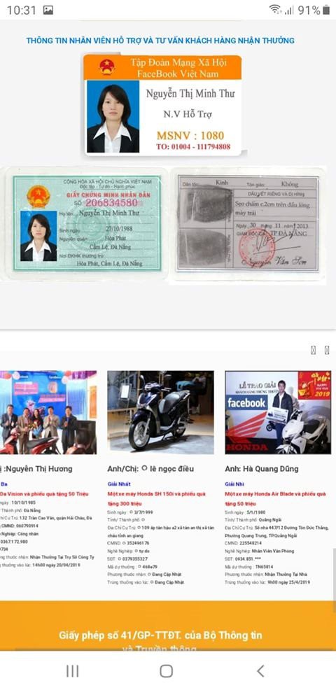 'Trúng thưởng' SH 150i, người dùng không thể ngờ thông tin lừa đảo được dựng lên quá chi tiết - 1 'Trúng thưởng' SH 150i, người dùng không thể ngờ thông tin lừa đảo được dựng lên quá chi tiết - 1