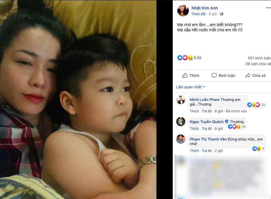 Hậu ly hôn, Nhật Kim Anh bày tỏ tâm trạng u uất, khóc hết nước mắt vì nhớ con Hậu ly hôn, Nhật Kim Anh bày tỏ tâm trạng u uất, khóc hết nước mắt vì nhớ con