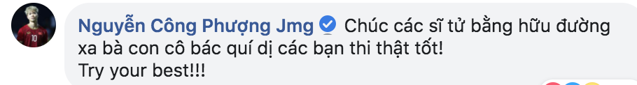 Công Phượng gửi lời chúc ngọt ngào đến em gái trong kỳ thi THPT Quốc gia 2019 - 4 Công Phượng gửi lời chúc ngọt ngào đến em gái trong kỳ thi THPT Quốc gia 2019 - 4