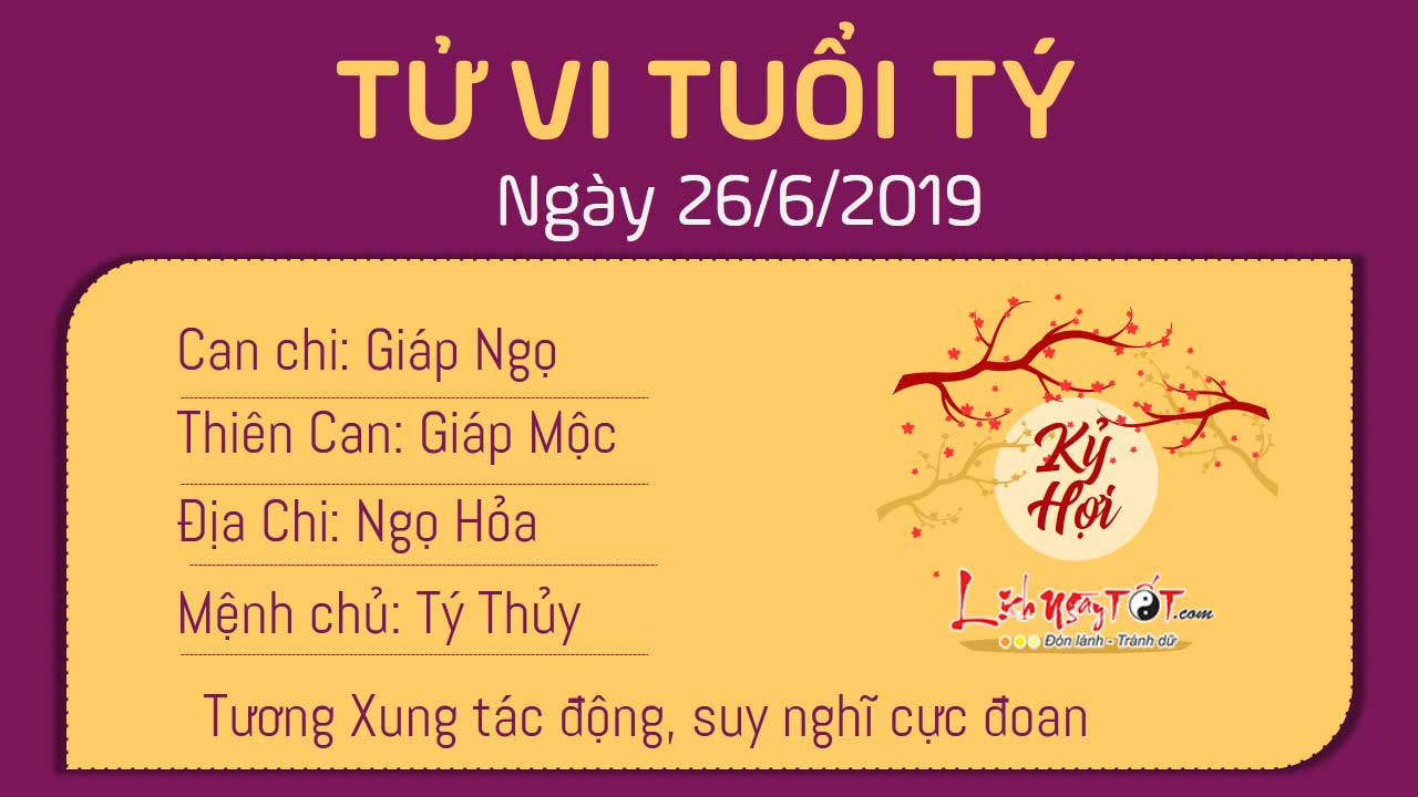Tử vi thứ 4 ngày 26/6/2019 của 12 con giáp: Tuất trúng số, Thân gặp tai họa Tử vi thứ 4 ngày 26/6/2019 của 12 con giáp: Tuất trúng số, Thân gặp tai họa