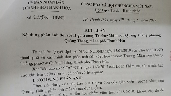 Cắt xén 1.746 suất ăn của trẻ, hiệu trưởng mầm non ở Thanh Hóa bị cách chức Cắt xén 1.746 suất ăn của trẻ, hiệu trưởng mầm non ở Thanh Hóa bị cách chức