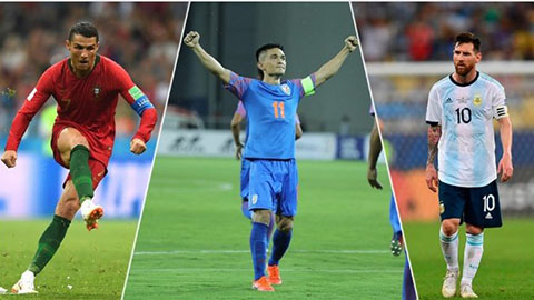 Vượt Messi, sao Ấn Độ đe dọa kỷ lục ghi bàn của Ronaldo Vượt Messi, sao Ấn Độ đe dọa kỷ lục ghi bàn của Ronaldo