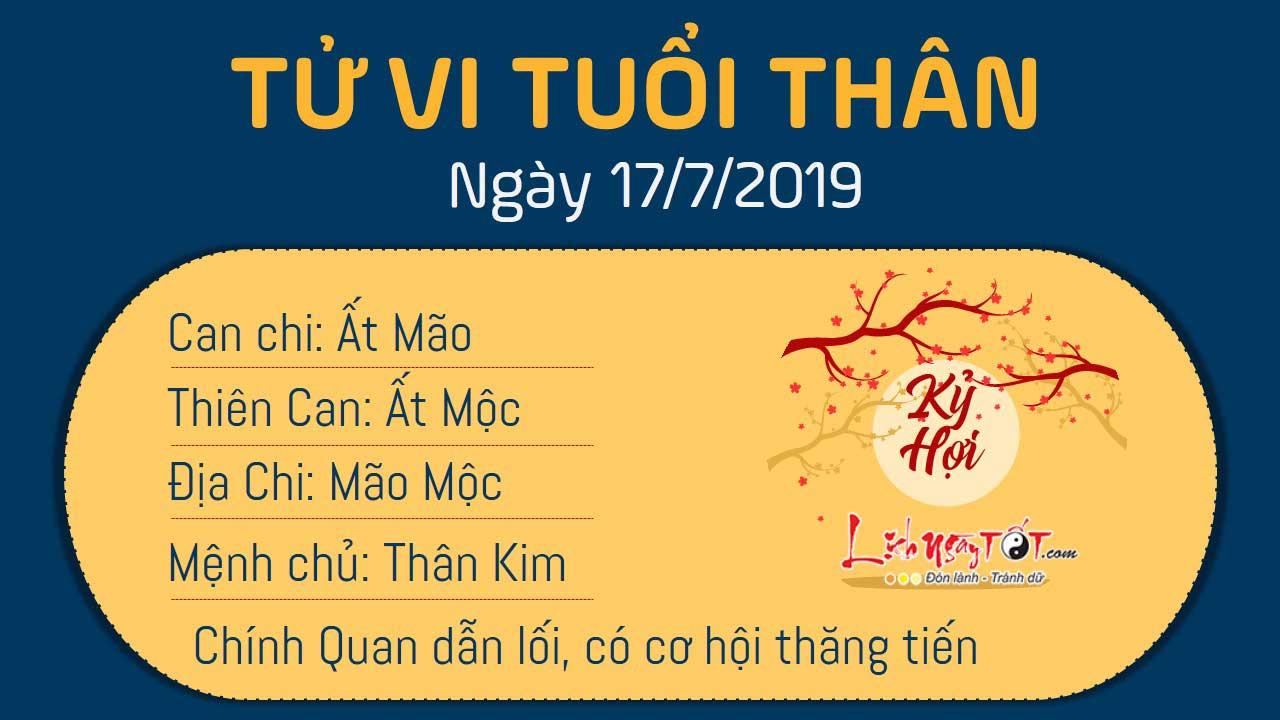 Tử vi thứ 4 ngày 17/7/2019 của 12 con giáp: Thân thăng tiến, Mão tranh chấp với đồng nghiệp - 8 Tử vi thứ 4 ngày 17/7/2019 của 12 con giáp: Thân thăng tiến, Mão tranh chấp với đồng nghiệp - 8