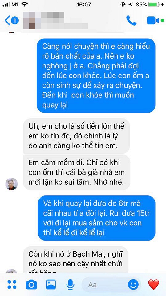 Giữa lúc con cần 4 tỉ để thay tủy, Minh Hiền nhắn cho bố của con trai thì được đáp trả: 'Em tự lo đi' - 7 Giữa lúc con cần 4 tỉ để thay tủy, Minh Hiền nhắn cho bố của con trai thì được đáp trả: 'Em tự lo đi' - 7