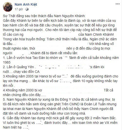Thực hư việc võ sư Nam Nguyên Khánh từng bị đánh tới mức phải 'quỳ lạy xin tha mạng' Thực hư việc võ sư Nam Nguyên Khánh từng bị đánh tới mức phải 'quỳ lạy xin tha mạng'