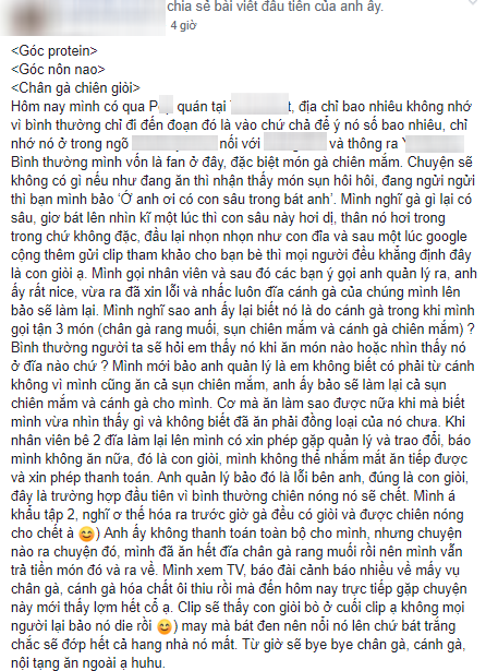 Đến cửa hàng có tiếng ăn gà, chàng trai điếng người khi thấy giòi bò bên trong, nhưng lời giải thích của chủ quán còn sốc hơn Đến cửa hàng có tiếng ăn gà, chàng trai điếng người khi thấy giòi bò bên trong, nhưng lời giải thích của chủ quán còn sốc hơn