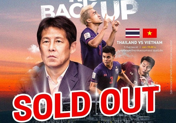 Vé xem trận Thái Lan vs VN vòng loại WC 2022 bán online hết sau... 3 phút Vé xem trận Thái Lan vs VN vòng loại WC 2022 bán online hết sau... 3 phút
