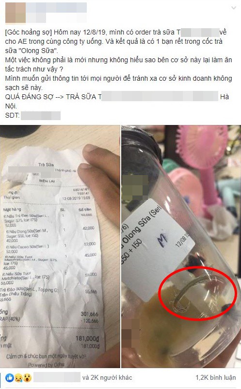 Được topping 'rết nguyên con' khi gọi trà sữa ở thương hiệu nổi tiếng, khách hàng ngã ngửa với bình luận của dân mạng Được topping 'rết nguyên con' khi gọi trà sữa ở thương hiệu nổi tiếng, khách hàng ngã ngửa với bình luận của dân mạng