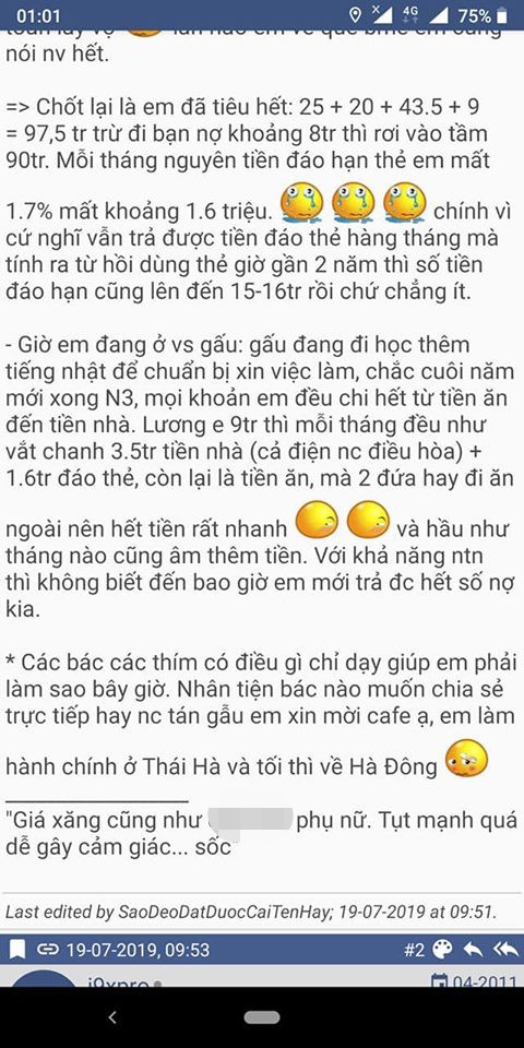 Chàng trai lương 9 triệu, nợ 90 triệu lại còn dang tay đèo bồng nuôi luôn bạn gái, đến hồi bế tắc đi xin lời khuyên làm sao để xóa nợ? - 1 Chàng trai lương 9 triệu, nợ 90 triệu lại còn dang tay đèo bồng nuôi luôn bạn gái, đến hồi bế tắc đi xin lời khuyên làm sao để xóa nợ? - 1