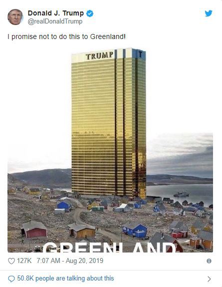 Đăng tấm hình tòa tháp vàng 'siêu to khổng lồ' ở Greenland, ông Trump lại gây bất ngờ với lời hứa mới - 1 Đăng tấm hình tòa tháp vàng 'siêu to khổng lồ' ở Greenland, ông Trump lại gây bất ngờ với lời hứa mới - 1
