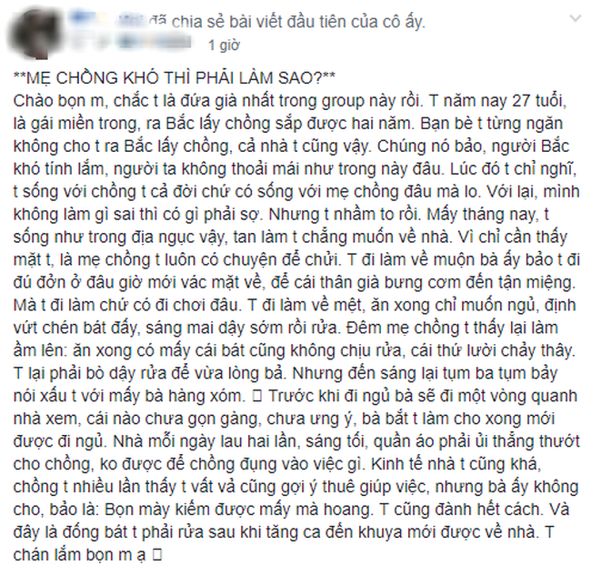 Tăng ca muộn về mệt mỏi còn bị mẹ chồng mắng chửi việc rửa bát, nàng dâu trẻ ấm ức đăng đàn nói xấu nhưng không ngờ lại được khuyên thế này Tăng ca muộn về mệt mỏi còn bị mẹ chồng mắng chửi việc rửa bát, nàng dâu trẻ ấm ức đăng đàn nói xấu nhưng không ngờ lại được khuyên thế này