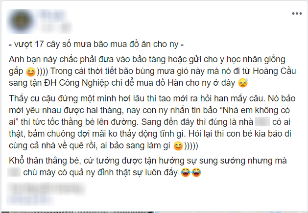 Thanh niên vượt 17km trong mưa gió để sang nhà bạn gái vì tin 'nhà không có ai' và cái kết không thể đắng hơn Thanh niên vượt 17km trong mưa gió để sang nhà bạn gái vì tin 'nhà không có ai' và cái kết không thể đắng hơn