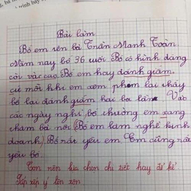 5 ông bố bị con 'bóc phốt' qua những bài văn, đọc xong ai cũng 'cười ra nước mắt' - 1 5 ông bố bị con 'bóc phốt' qua những bài văn, đọc xong ai cũng 'cười ra nước mắt' - 1