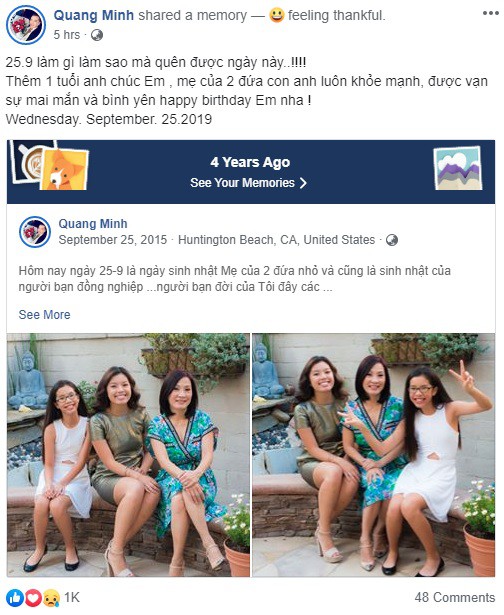 Hậu ly hôn Hồng Đào, Quang Minh vẫn không quên làm điều này trong ngày sinh nhật vợ cũ Hậu ly hôn Hồng Đào, Quang Minh vẫn không quên làm điều này trong ngày sinh nhật vợ cũ