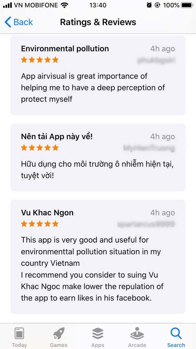 AirVisual trở lại sau vài ngày 'bay màu', dân mạng Việt đua nhau chấm 5 sao và bình luận khen nức nở - 7 AirVisual trở lại sau vài ngày 'bay màu', dân mạng Việt đua nhau chấm 5 sao và bình luận khen nức nở - 7