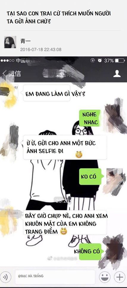Bạn trai quen qua mạng đòi xem hết từ ảnh mặt mộc đến ảnh toàn thân, cô gái đáp trả thông minh khiến dân mạng vỗ tay rần rần Bạn trai quen qua mạng đòi xem hết từ ảnh mặt mộc đến ảnh toàn thân, cô gái đáp trả thông minh khiến dân mạng vỗ tay rần rần