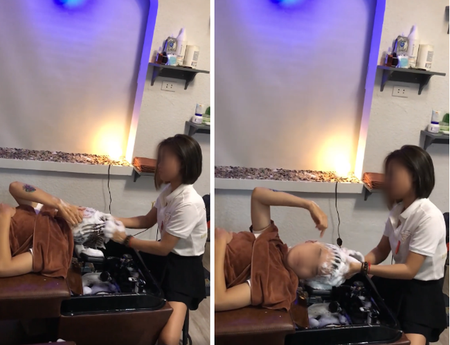 Chỉ trỏ quá nhiều trong lúc gội đầu, vị khách nam được nhân viên nữ 'bonus' ngay quả tát như trời giáng vào mặt Chỉ trỏ quá nhiều trong lúc gội đầu, vị khách nam được nhân viên nữ 'bonus' ngay quả tát như trời giáng vào mặt