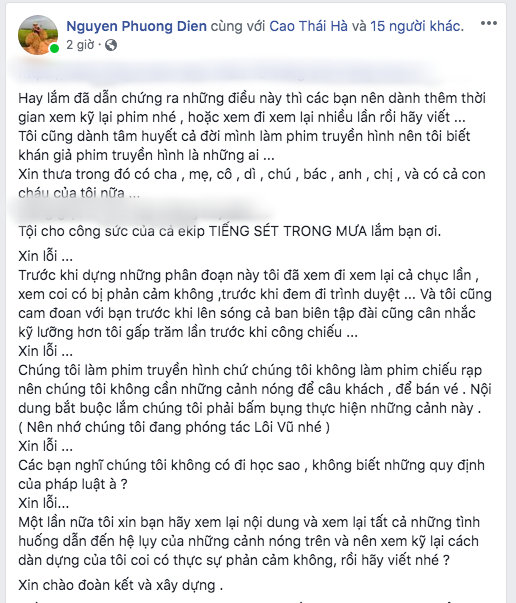 'Tiếng sét trong mưa' bị yêu cầu gắn mác 18+ vì cảnh nóng của mẹ kế - con chồng, đạo diễn chính thức lên tiếng 'Tiếng sét trong mưa' bị yêu cầu gắn mác 18+ vì cảnh nóng của mẹ kế - con chồng, đạo diễn chính thức lên tiếng