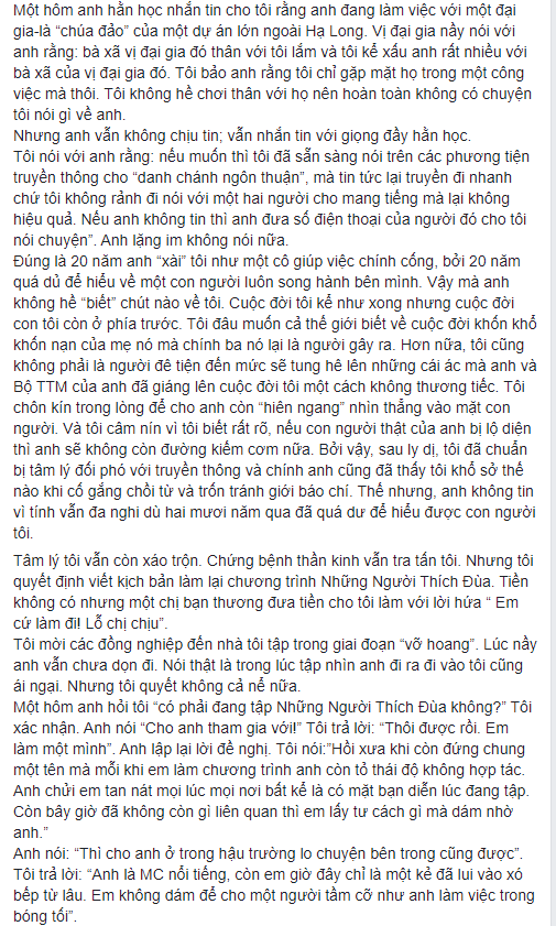 NS Xuân Hương tung chương cuối 'tự truyện' về Thanh Bạch: Anh đã liên tục dùng những đòn tấn công đê tiện nhằm triệt đường sống của tôi - 5 NS Xuân Hương tung chương cuối 'tự truyện' về Thanh Bạch: Anh đã liên tục dùng những đòn tấn công đê tiện nhằm triệt đường sống của tôi - 5