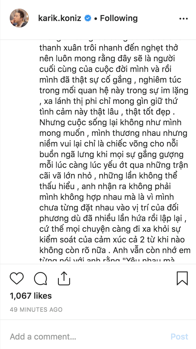 Karik 'Người lạ ơi' bất ngờ viết tâm thư gửi người yêu cũ rồi xóa vội trong đêm, cô gái được nhắc đến là bạn gái tin đồn của Tim? - 3 Karik 'Người lạ ơi' bất ngờ viết tâm thư gửi người yêu cũ rồi xóa vội trong đêm, cô gái được nhắc đến là bạn gái tin đồn của Tim? - 3