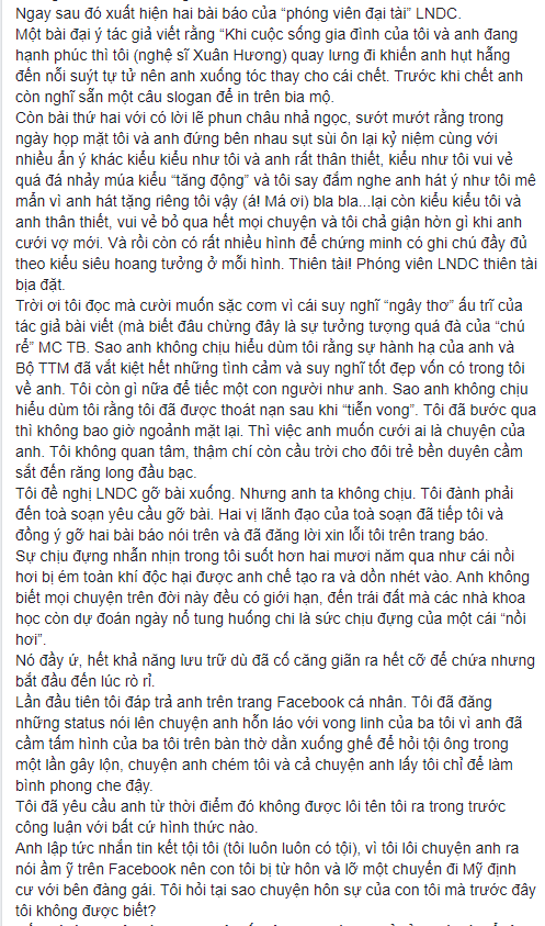NS Xuân Hương tung chương cuối 'tự truyện' về Thanh Bạch: Anh đã liên tục dùng những đòn tấn công đê tiện nhằm triệt đường sống của tôi - 11 NS Xuân Hương tung chương cuối 'tự truyện' về Thanh Bạch: Anh đã liên tục dùng những đòn tấn công đê tiện nhằm triệt đường sống của tôi - 11