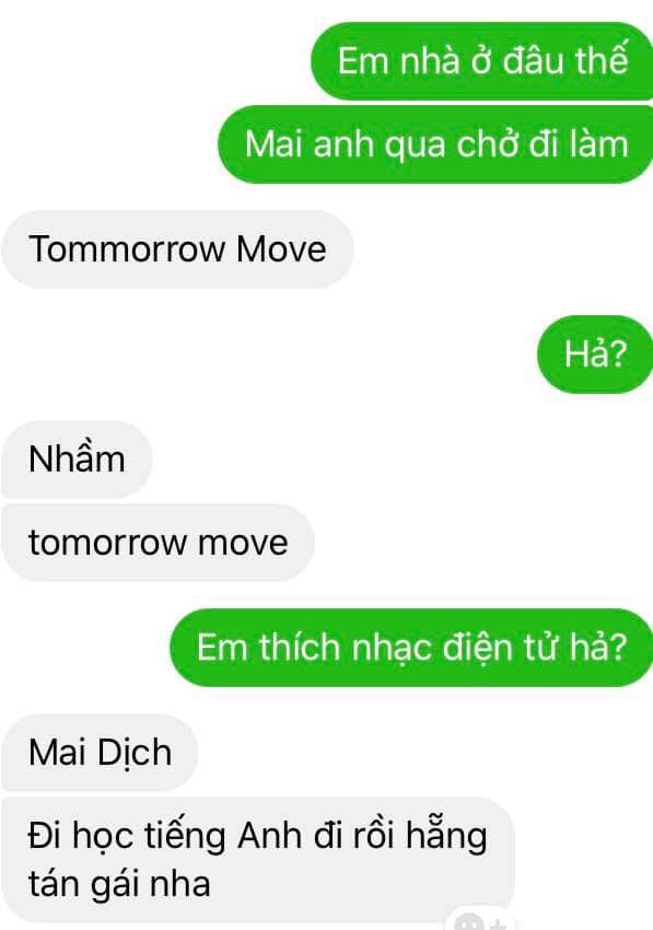 Thanh niên số nhọ đi tán gái gặp đúng cô nàng thích thử thách: Hỏi nhà em ở đâu, em trả lời nhẹ 'Tomorrow Move' nha anh Thanh niên số nhọ đi tán gái gặp đúng cô nàng thích thử thách: Hỏi nhà em ở đâu, em trả lời nhẹ 'Tomorrow Move' nha anh