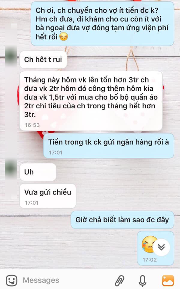 Cay đắng lấy nhầm 'thần giữ của': Lương 18 triệu nhưng chỉ bỏ 2 triệu/tháng nuôi con, vợ ốm chết cũng không quan tâm - 1 Cay đắng lấy nhầm 'thần giữ của': Lương 18 triệu nhưng chỉ bỏ 2 triệu/tháng nuôi con, vợ ốm chết cũng không quan tâm - 1