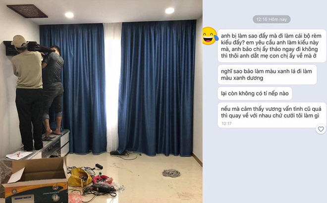 Vừa cưới đã bị vợ dỗi bỏ về vì tấm rèm cửa, cư dân mạng nhắn nhủ với anh chồng: 'Nghiệp quật không trật vào đâu!' Vừa cưới đã bị vợ dỗi bỏ về vì tấm rèm cửa, cư dân mạng nhắn nhủ với anh chồng: 'Nghiệp quật không trật vào đâu!'