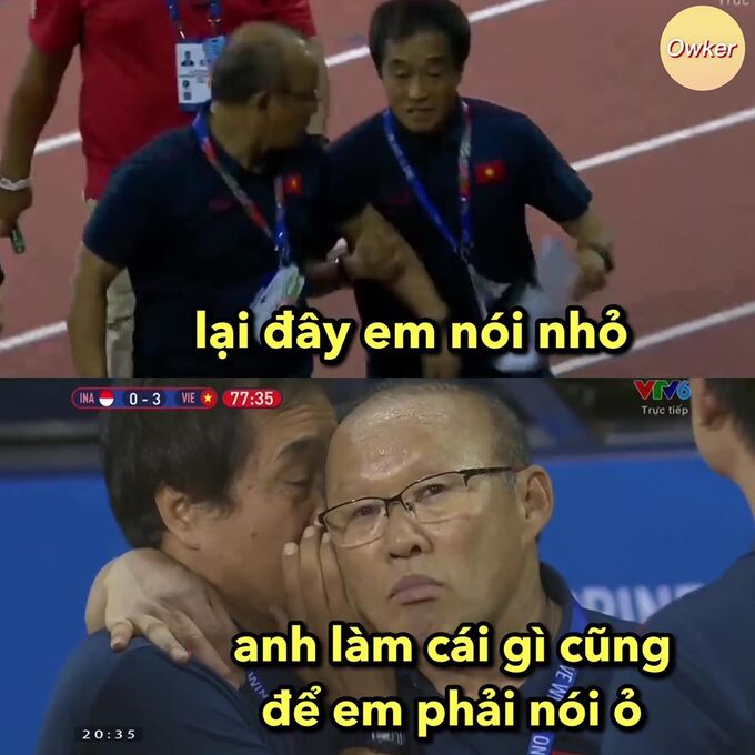 Khoảnh khắc 'cà khịa' trọng tài đi vào lịch sử của thầy Park Hang Seo trở thành nguồn cảm hứng chế ảnh bất tận của cư dân mạng - 19 Khoảnh khắc 'cà khịa' trọng tài đi vào lịch sử của thầy Park Hang Seo trở thành nguồn cảm hứng chế ảnh bất tận của cư dân mạng - 19