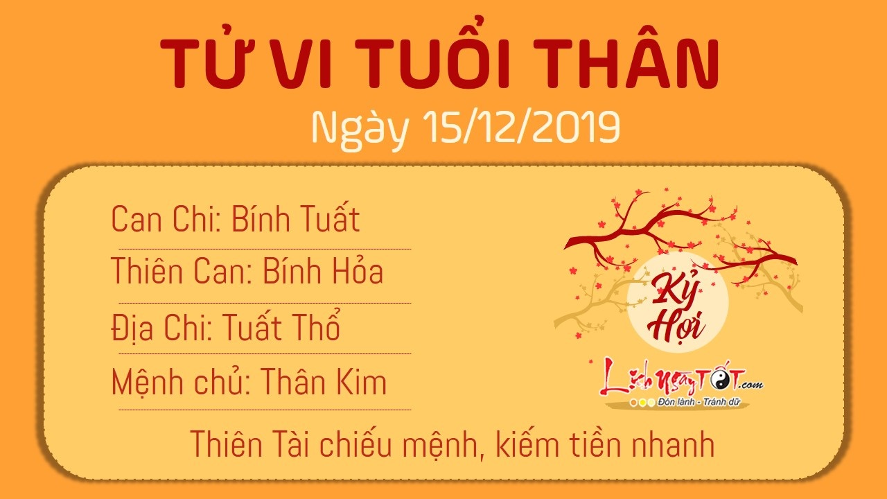 Tử vi Chủ Nhật ngày 15/12/2019 của 12 con giáp: Thìn tài lộc dồi dào, Ngọ mù quáng - 8 Tử vi Chủ Nhật ngày 15/12/2019 của 12 con giáp: Thìn tài lộc dồi dào, Ngọ mù quáng - 8