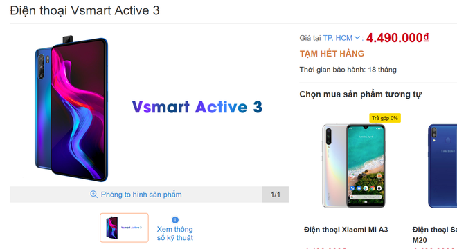 Vsmart Active 3 lộ diện: Camera selfie thò thụt, giá từ dưới 5 triệu đồng Vsmart Active 3 lộ diện: Camera selfie thò thụt, giá từ dưới 5 triệu đồng