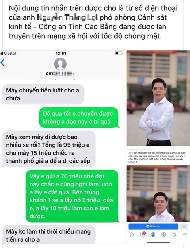 Xác minh thông tin Phó phòng Cảnh sát kinh tế Cao Bằng bị tố thu tiền bảo kê xe với số tiền lớn Xác minh thông tin Phó phòng Cảnh sát kinh tế Cao Bằng bị tố thu tiền bảo kê xe với số tiền lớn